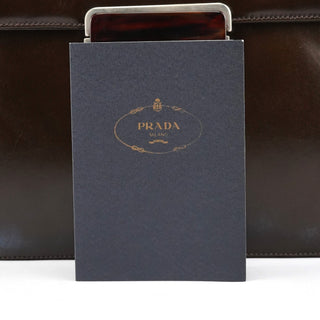 Prada Brown Calfskin Buckle Shoulder Bag