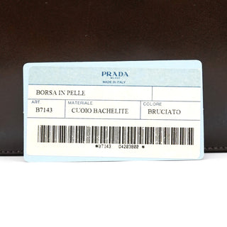 Prada Brown Calfskin Buckle Shoulder Bag