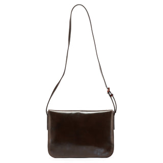 Prada Brown Calfskin Buckle Shoulder Bag