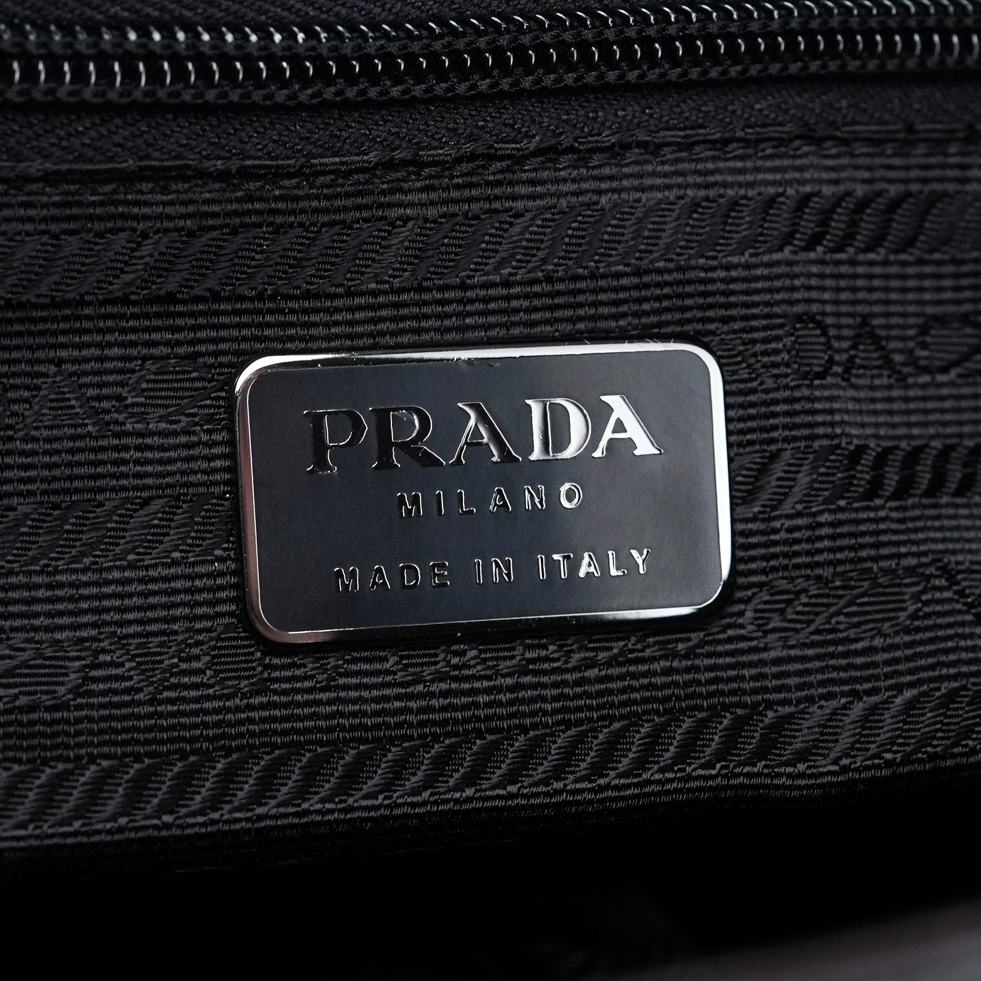 Prada Brown Calfskin Buckle Shoulder Bag