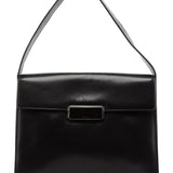 Prada Brown Calfskin Buckle Shoulder Bag