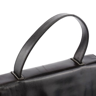 Prada Brown Calfskin Buckle Top Handle Bag