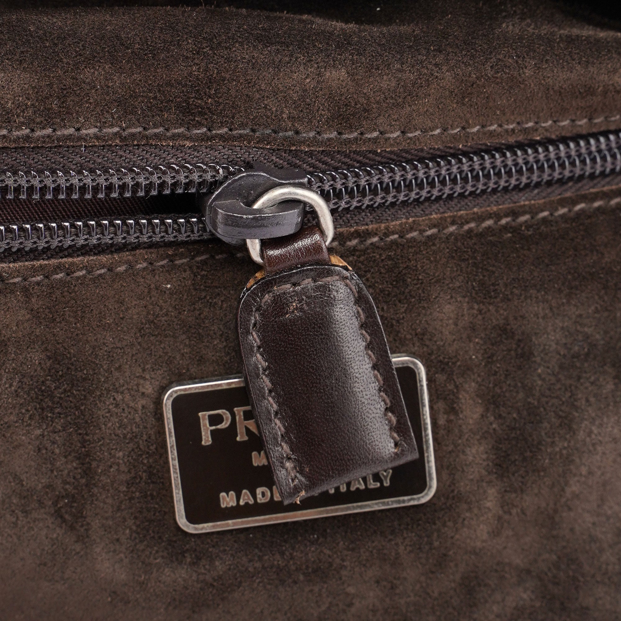 Prada Brown Calfskin Hobo Shoulder Bag