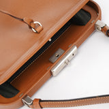 Prada Brown Calfskin Keylock Top Handle Bag