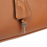 Prada Brown Calfskin Keylock Top Handle Bag