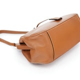 Prada Brown Calfskin Keylock Top Handle Bag