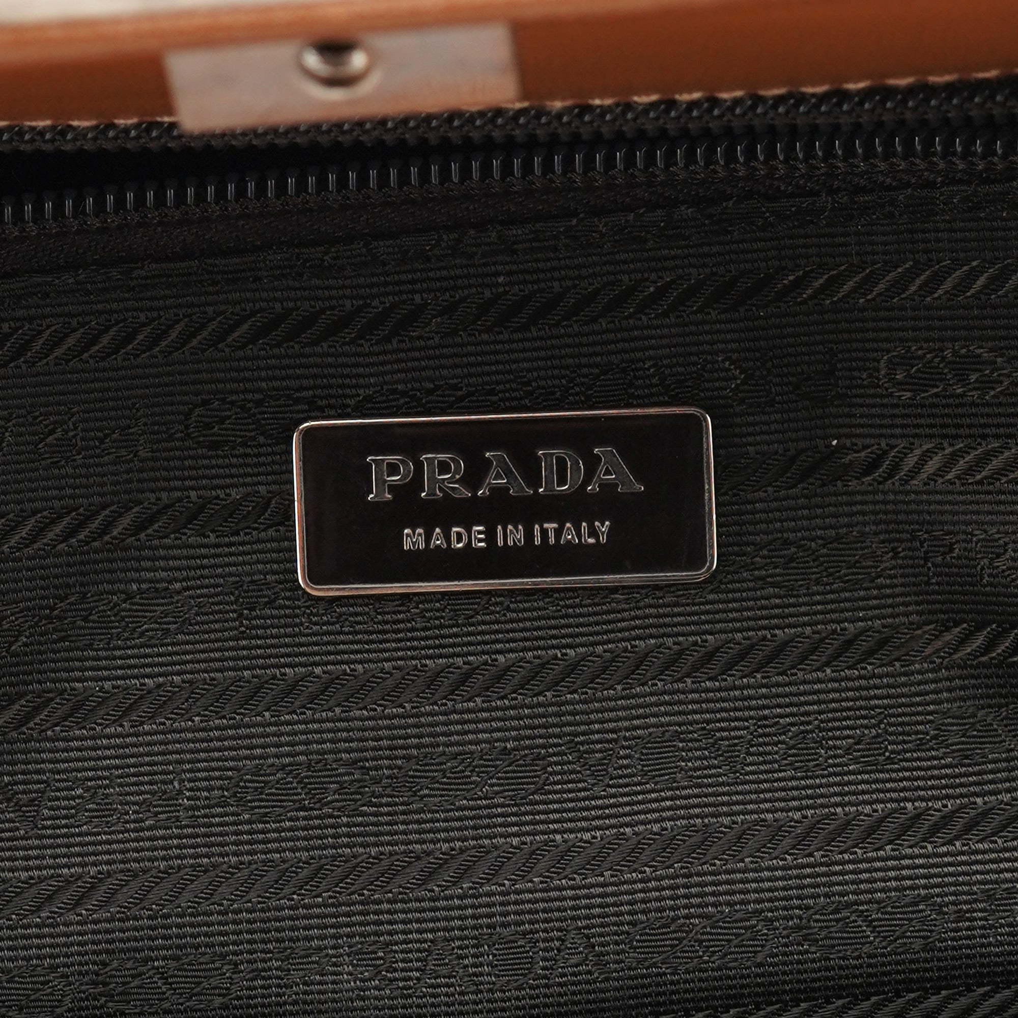 Prada Brown Calfskin Keylock Top Handle Bag