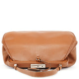 Prada Brown Calfskin Keylock Top Handle Bag