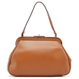 Prada Brown Calfskin Keylock Top Handle Bag