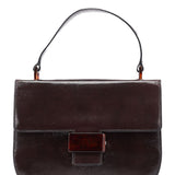Prada Brown Calfskin Madras Handbag