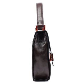 Prada Brown Calfskin Madras Handbag