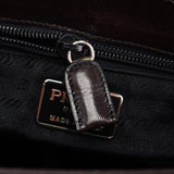Prada Brown Calfskin Madras Handbag