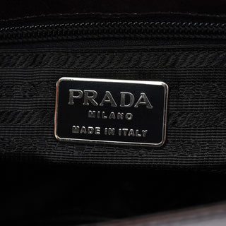 Prada Brown Calfskin Madras Handbag