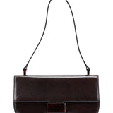 Prada Brown Calfskin Madras Shoulder Bag