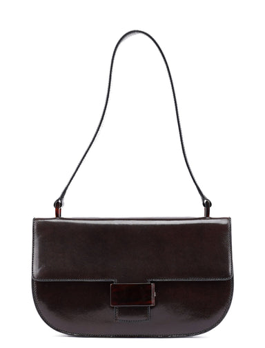 Prada Brown Calfskin Madras Shoulder Bag