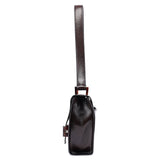 Prada Brown Calfskin Madras Shoulder Bag