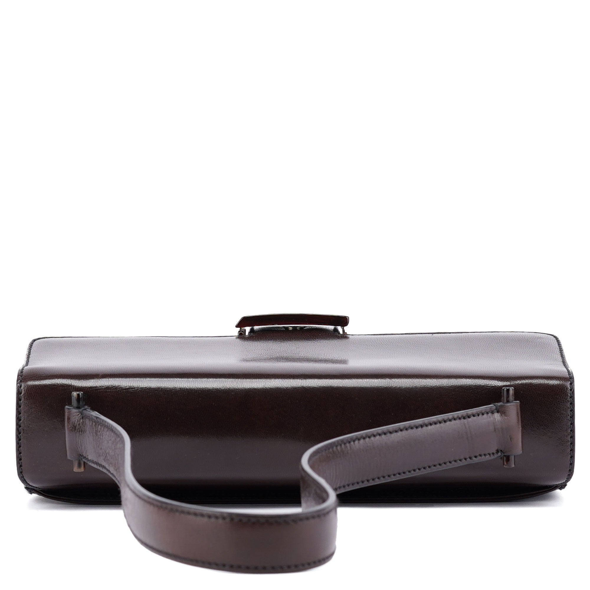 Prada Brown Calfskin Madras Shoulder Bag