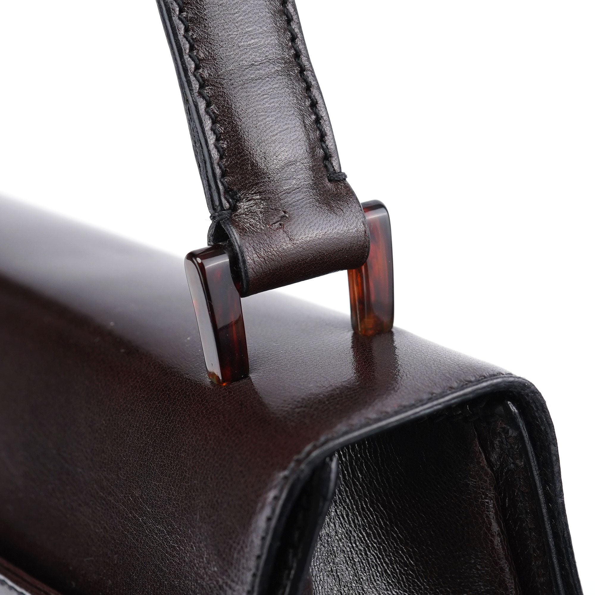 Prada Brown Calfskin Madras Shoulder Bag