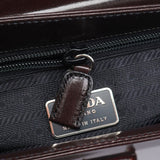 Prada Brown Calfskin Madras Shoulder Bag