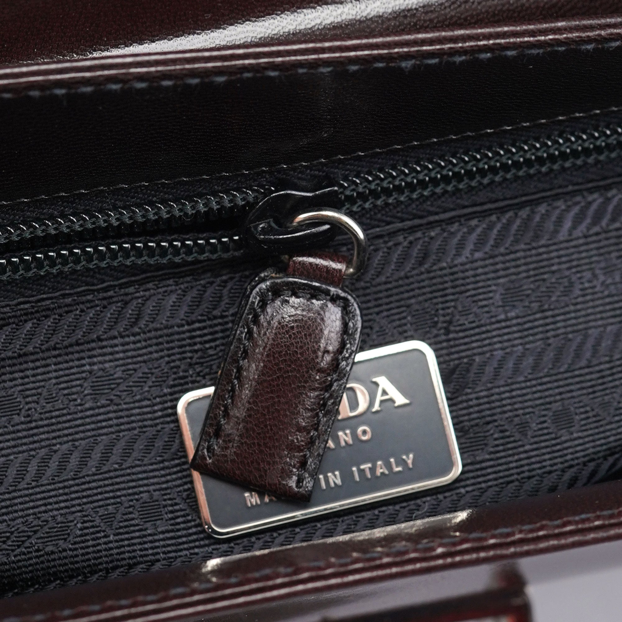 Prada Brown Calfskin Madras Shoulder Bag