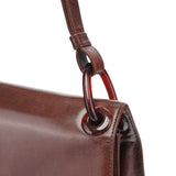 Prada Brown Calfskin Madras Shoulder Bag