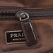 Prada Brown Canvas Ostrich Chic Bag