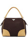 Prada Brown Canvas Ostrich Chic Bag