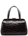 Prada Brown Croc Embossed Clutch Top Handle Bag