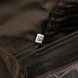 Prada Brown Croc Embossed Leather Keylock Bag