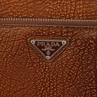 Prada Brown Lama Buckle Shoulder Bag