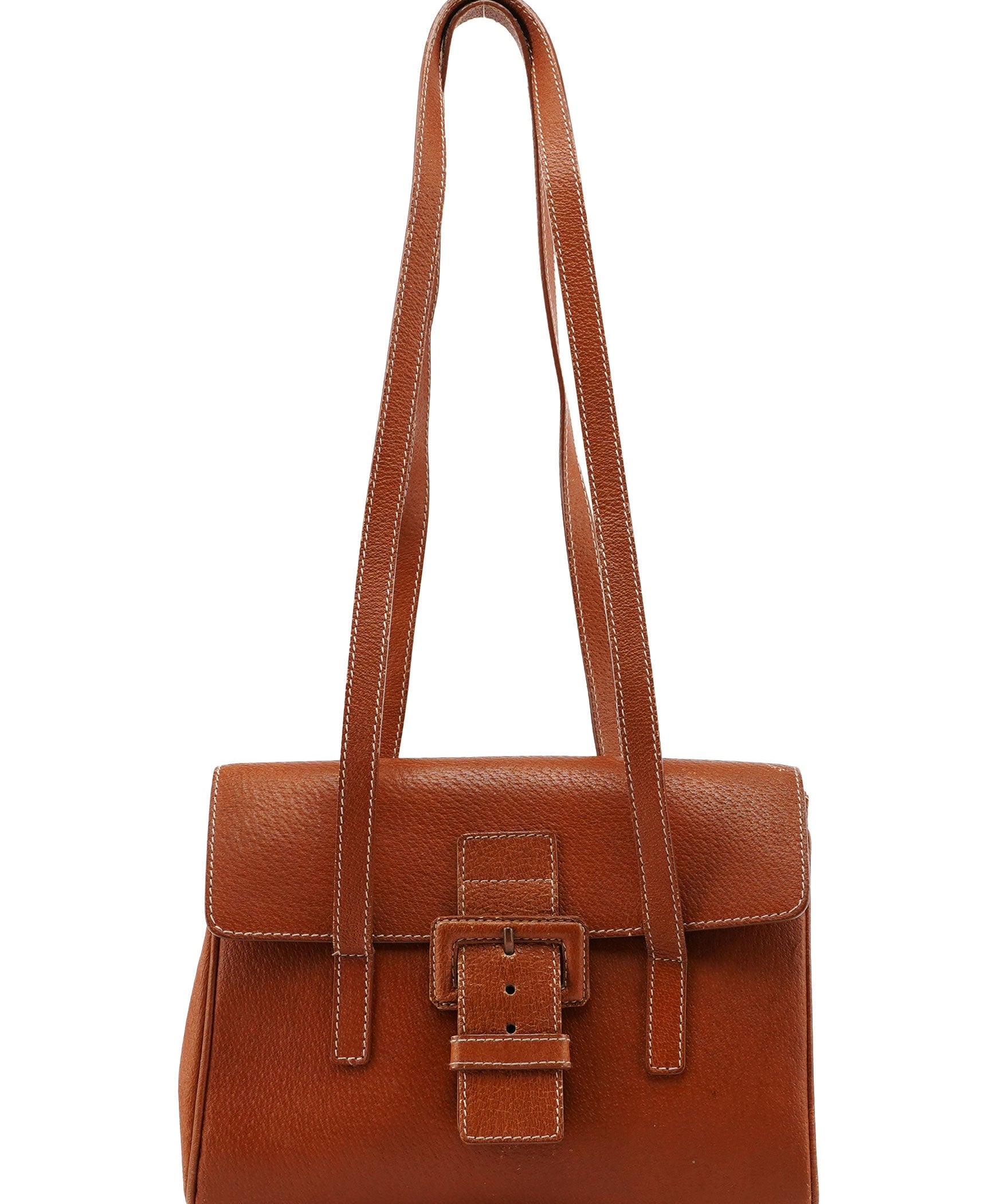 Prada Brown Leather Belt Tote Bag