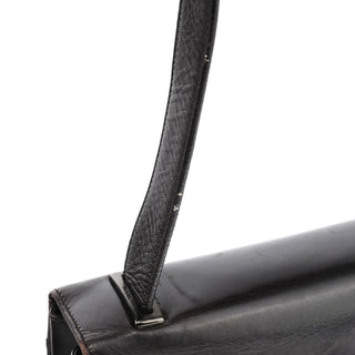 Prada Brown Leather Vitello Buckle Shoulder Bag