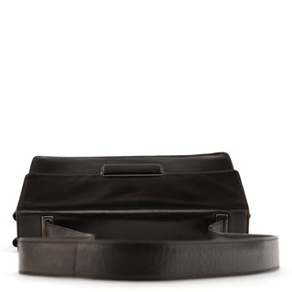 Prada Brown Leather Vitello Buckle Shoulder Bag