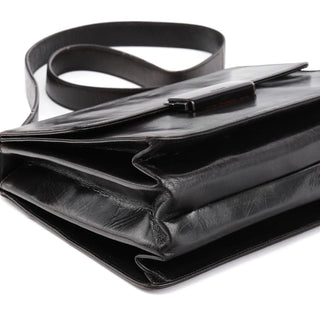 Prada Brown Leather Vitello Buckle Shoulder Bag