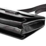 Prada Vitello Schultertasche mit Schnalle aus braunem Leder