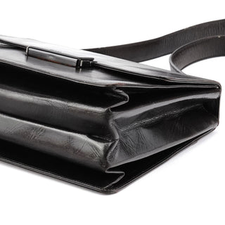 Prada Brown Leather Vitello Buckle Shoulder Bag