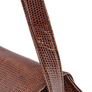Prada Brown Lizard Embossed Leather Crossbody Bag