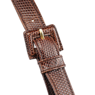 Prada Brown Lizard Embossed Leather Crossbody Bag