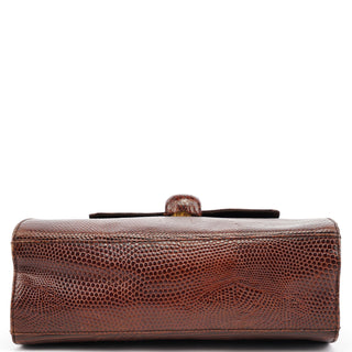 Prada Brown Lizard Embossed Leather Crossbody Bag