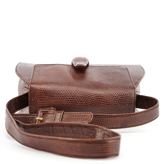 Prada Brown Lizard Embossed Leather Crossbody Bag