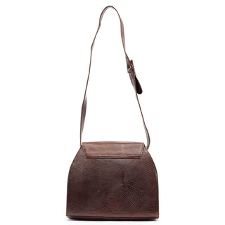 Prada Brown Lizard Embossed Leather Crossbody Bag