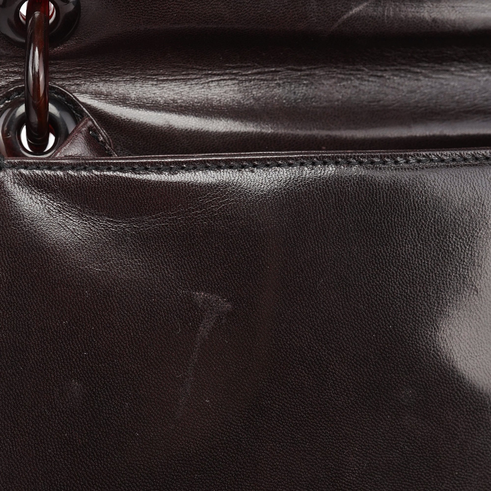 Prada Brown Madras Swing Chain Shoulder Bag