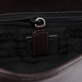 Prada Brown Madras Swing Chain Shoulder Bag