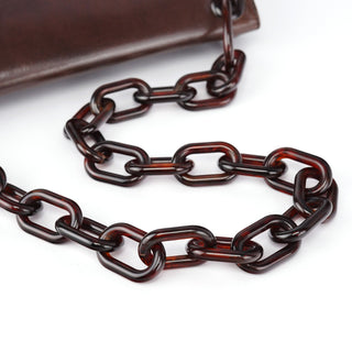 Prada Brown Madras Swing Chain Shoulder Bag