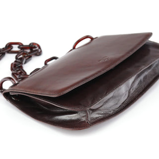 Prada Brown Madras Swing Chain Shoulder Bag