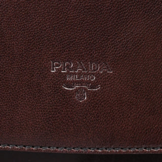 Prada Brown Madras Swing Chain Shoulder Bag