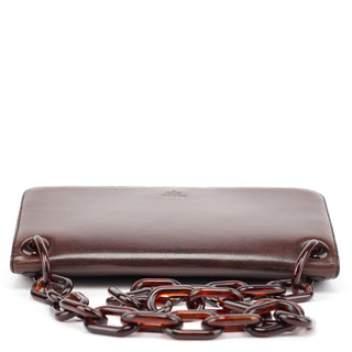 Prada Brown Madras Swing Chain Shoulder Bag