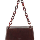 Prada Brown Madras Swing Chain Shoulder Bag