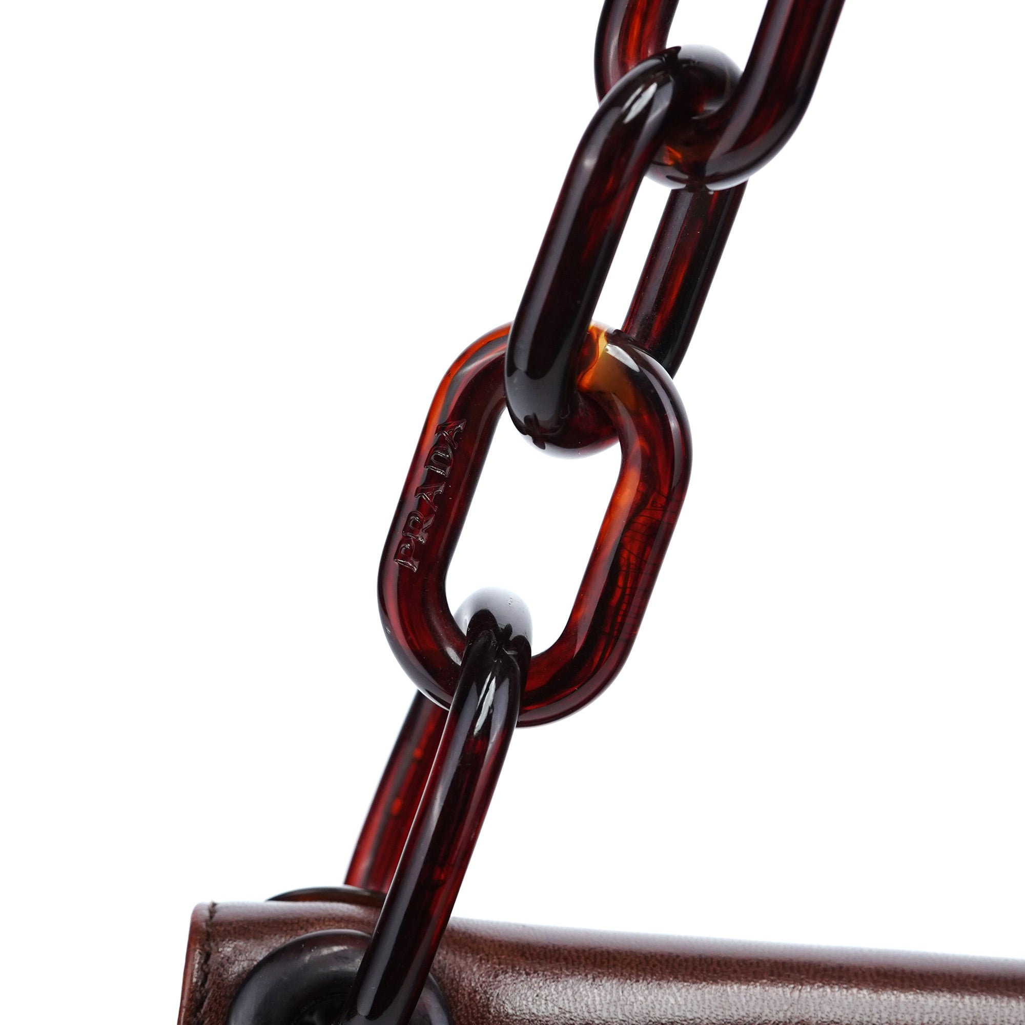 Prada Brown Madras Swing Chain Shoulder Bag