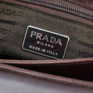 Prada Brown Madras Swing Chain Shoulder Bag